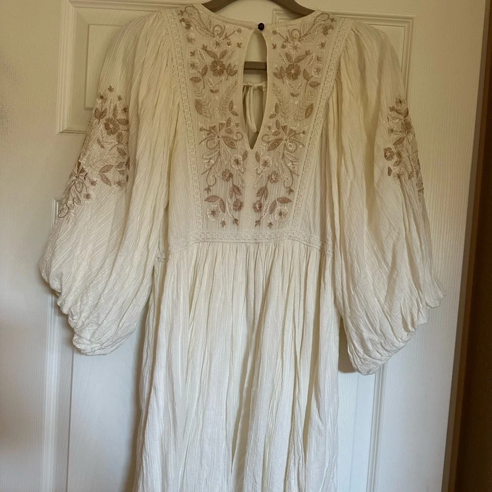 Anthropologie Viveka Embroidered Lace Mini Dress Cottagecore - Picture 5 of 12